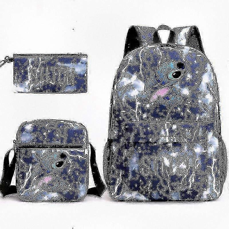 Three-piece Set School Bag for Use with Lilo Stitch Design
