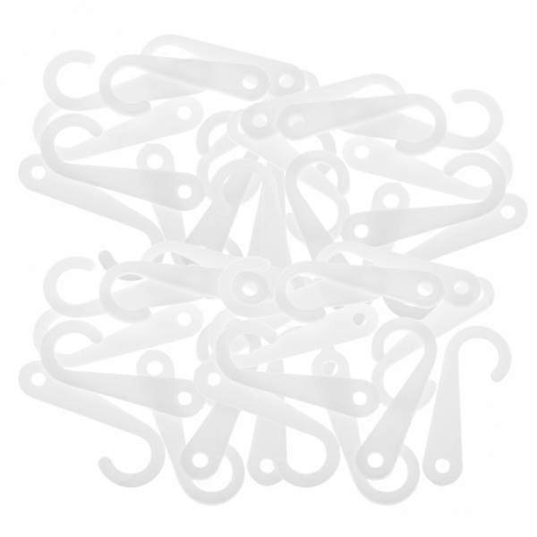 4x50pcs πλαστικό J Hooks Συνδετήρες Κάλτσες T-Shirt Ένδυση Εμφάνιση κρεμάστρα Λευκό