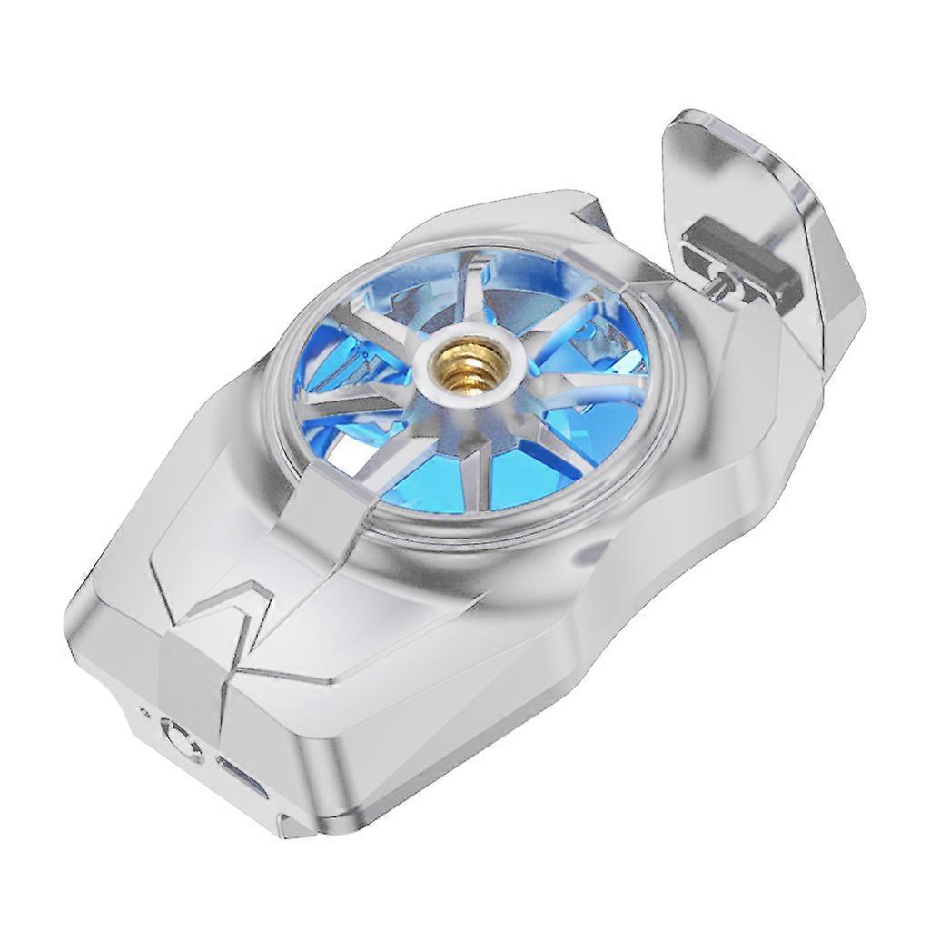 Mute Cooler Fan Fast Cooling Fan with Live Broadcast Bracket Heat Sink Radiator Cooling System for iOS/Android Phones  Silver