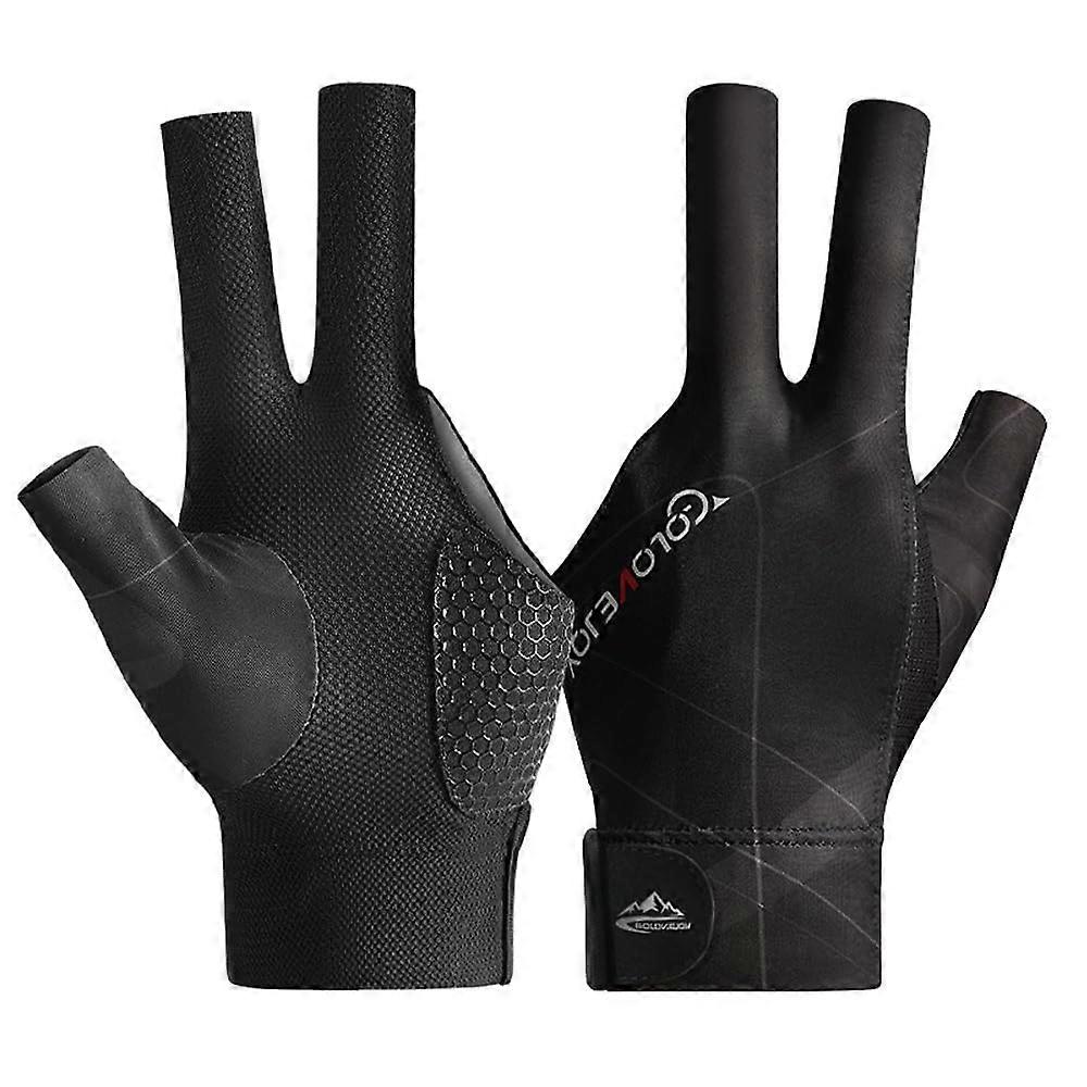 Billiard glove, Snooker gloves, nonslip pool gloves, Adjustable, Black
