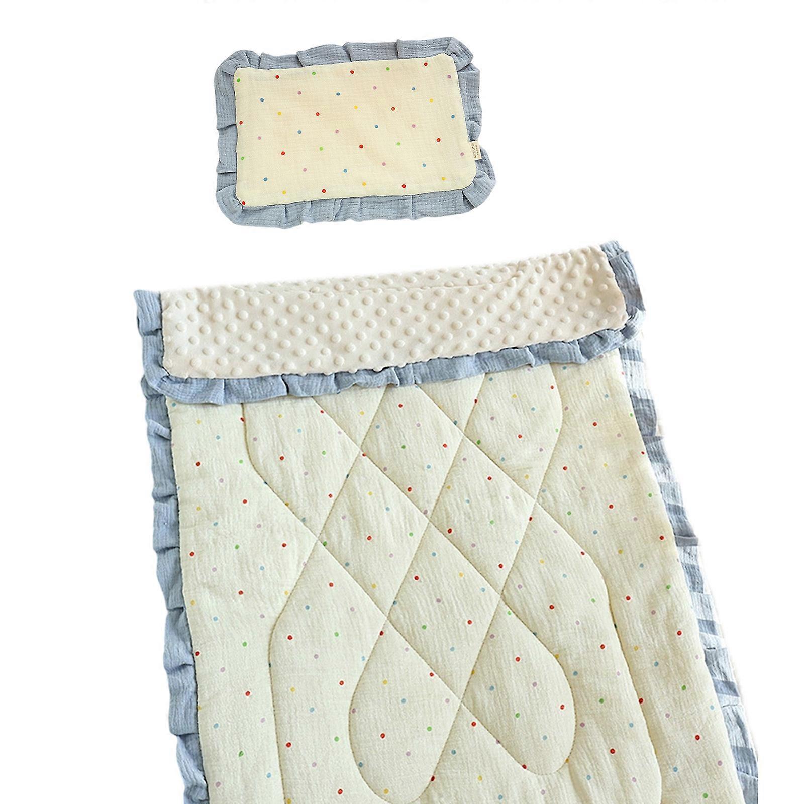 Alèse pour lit bébé avec oreiller plat, 3 couches, matelassée, double face, lavable, multicolore