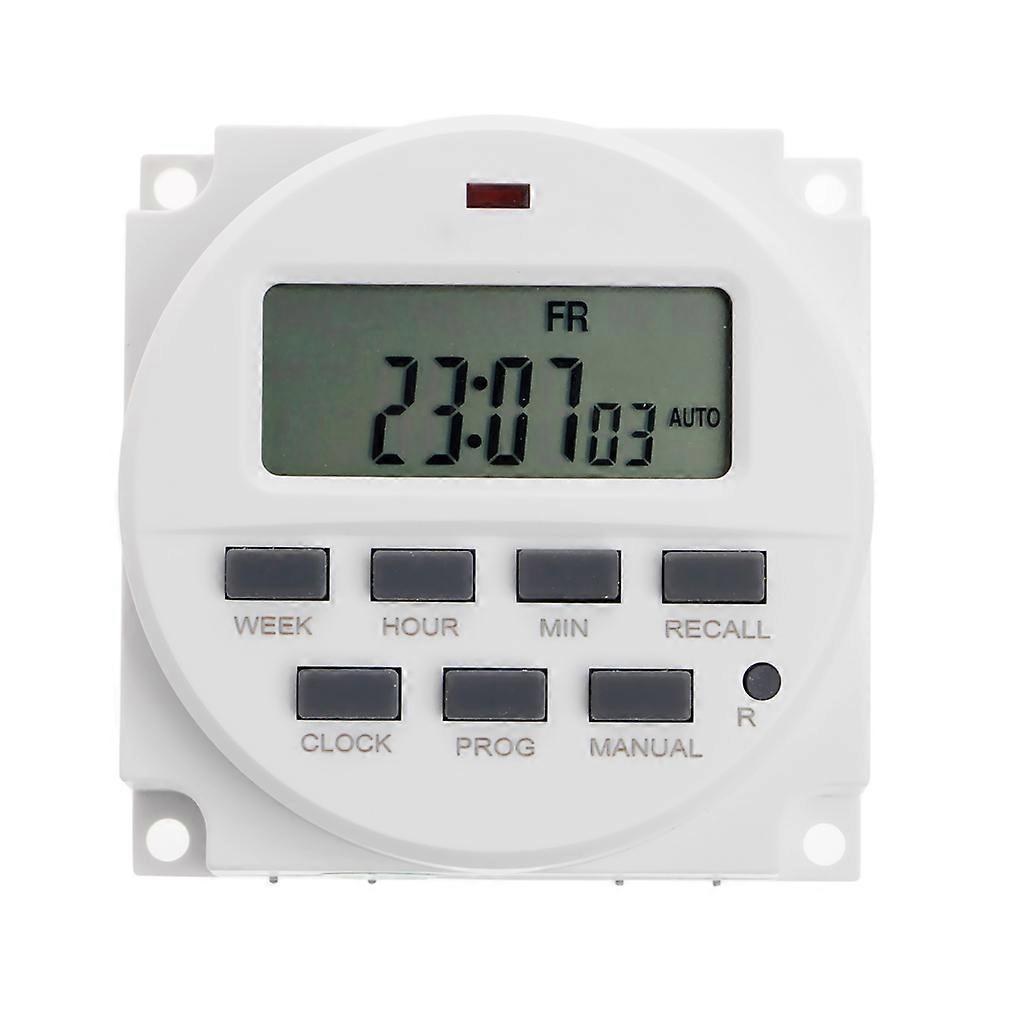 15.98 Inch LCD Digital Timer 12V for DC 7 Days Programmable for Time Switch TM61  White