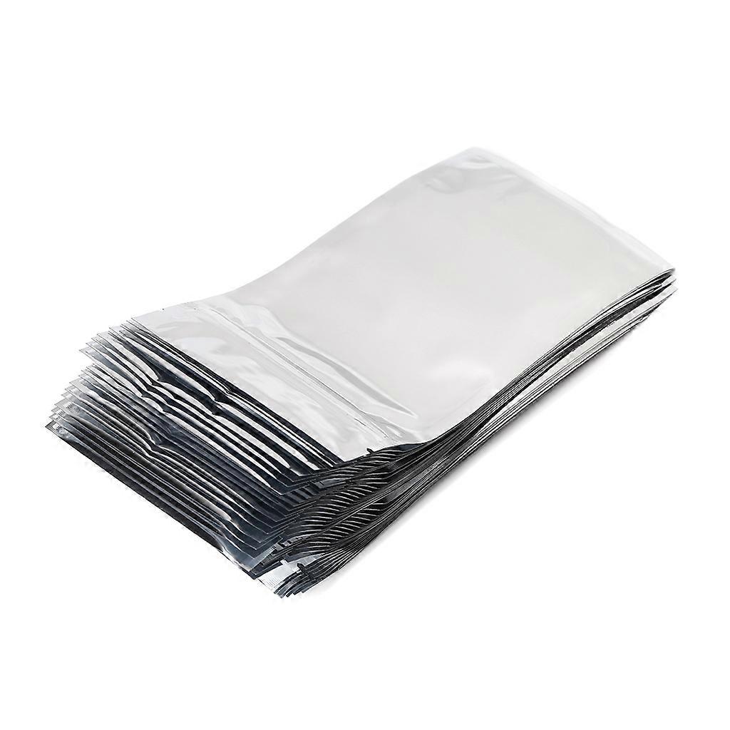 50 Pz 10x17.5cm Foglio di Alluminio Argento Mylar Richiudibile Borsa Anteriore Trasparente L