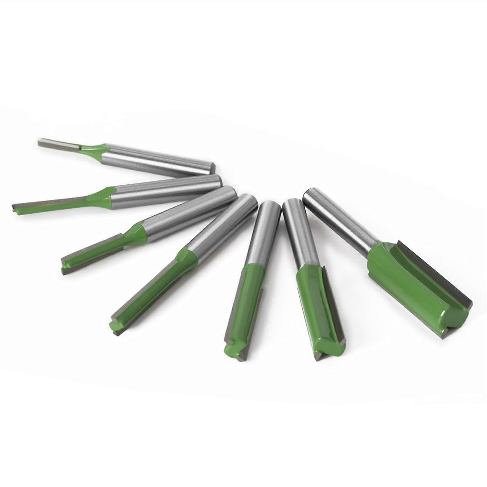 6mm Shank Router Bit Set, 7PCS Single Double Flute Wood Milling Cutter for Woodworking Tools