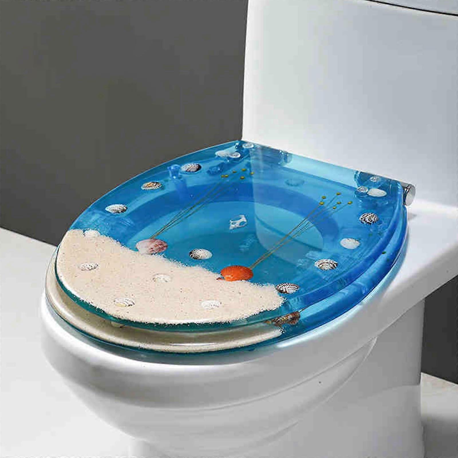 Transparent toilet seat, easy to remove, Slow closing, Suitable for home bathroom. Style J