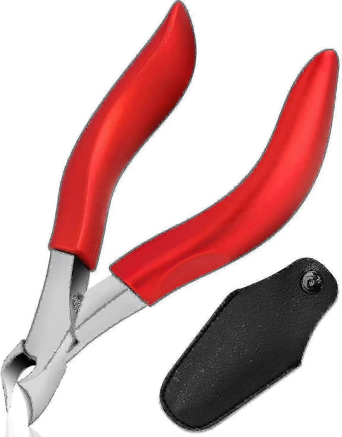 Toenail Clippers for Elderly - 厚手の陥入爪用のロングハンドル、安全で握りやすい、レザーケース