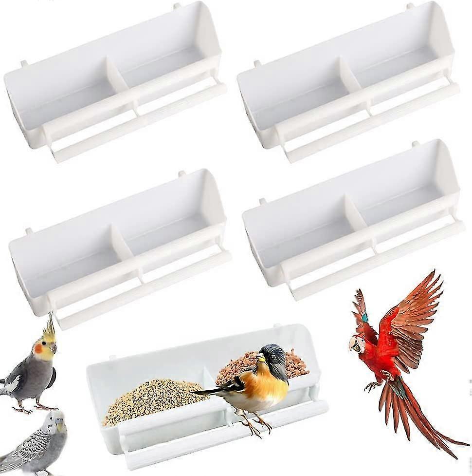 Kunststoff Futternapf Schüssel5 Stück Käfig Vogelfutterhaus Kunststoff Wassernapf Kunststoff Vogelfutterhaus FutternapfWeiß neu