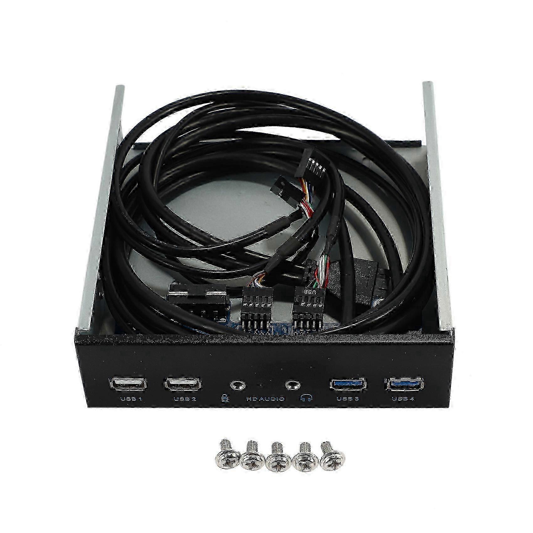 5.25 Inch Desktop PC Case Internal Front Panel USB Hub Featuring 2 USB 3.0 Ports and 2 USB 2.0 Ports for High Definition Devices