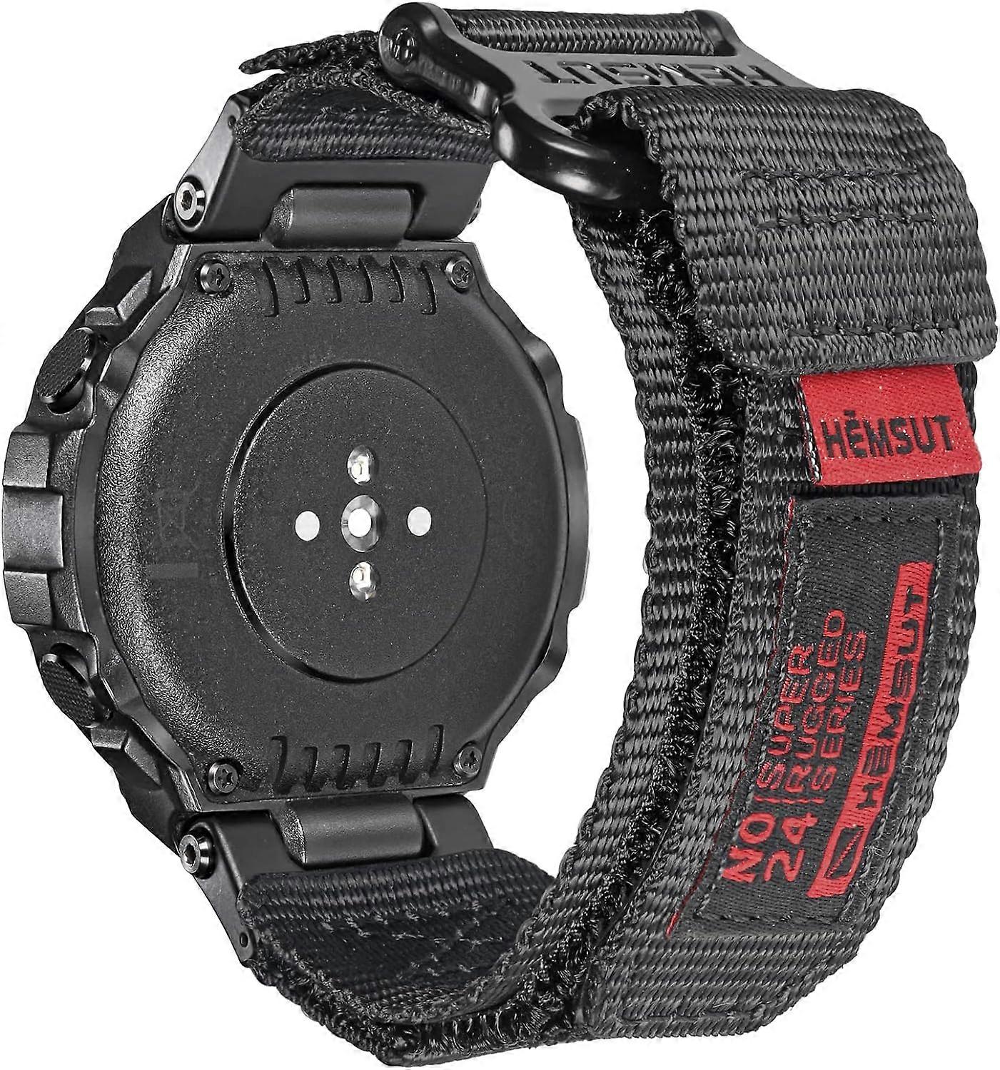 Watch Bands Compatible with Huami Amazfit T-Rex/T-Rex 2/T-Rex Pro/T-Rex Ultra, Rugged Nylon Sports Strap With Woven Loop Design