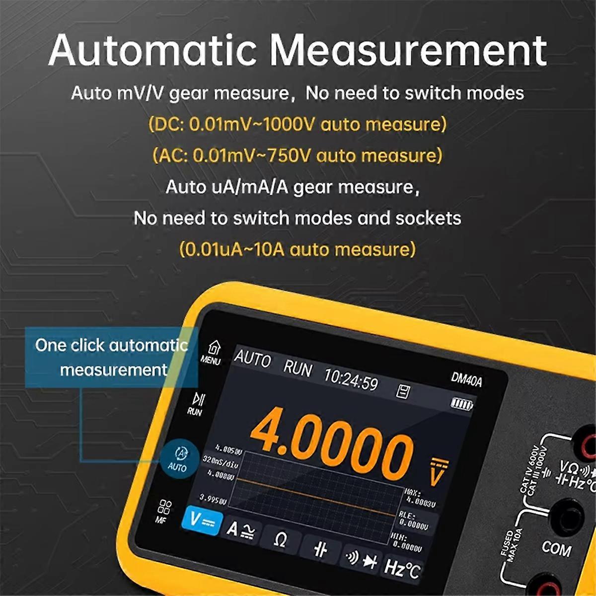 DM40 Oscilloscopio digitale Multimetro Generatore di segnale 3-in-1 50M Frequenza di campionamento Tensione Diodo portatile
