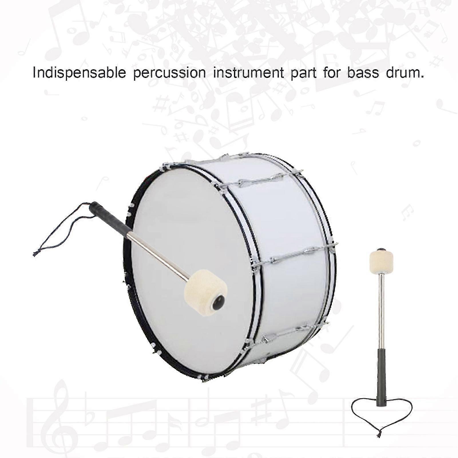 2025 Durable Bass Drum Mallet Drumstick with Wool Felt Head Percussion Marching Band Accessory