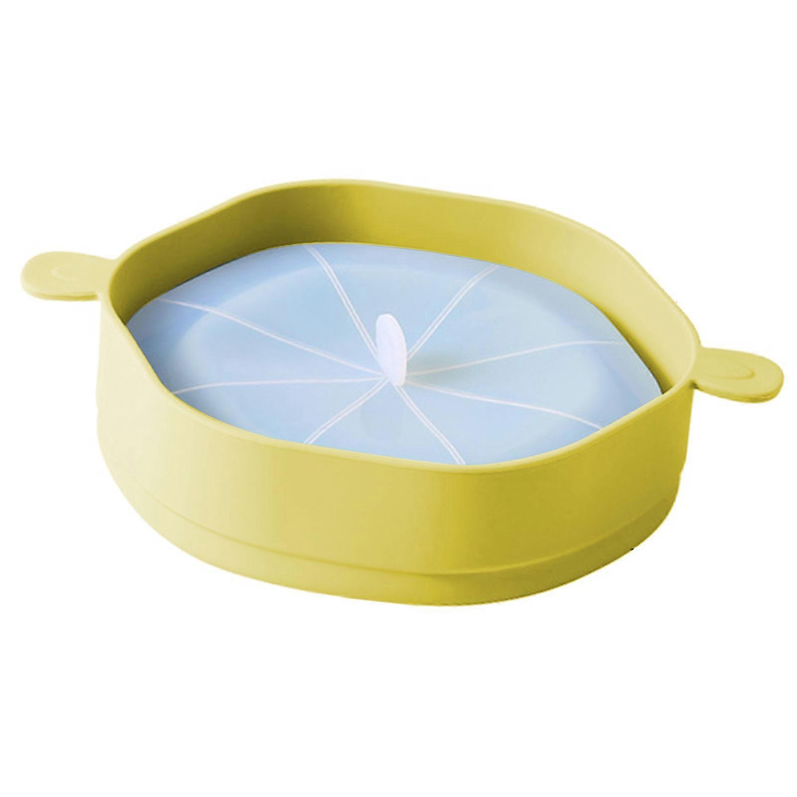 Silicone Popcorn Bucket with Handle Foldable Large Capacity Heat Resistant Microwave Popcorn Maker Yellow 