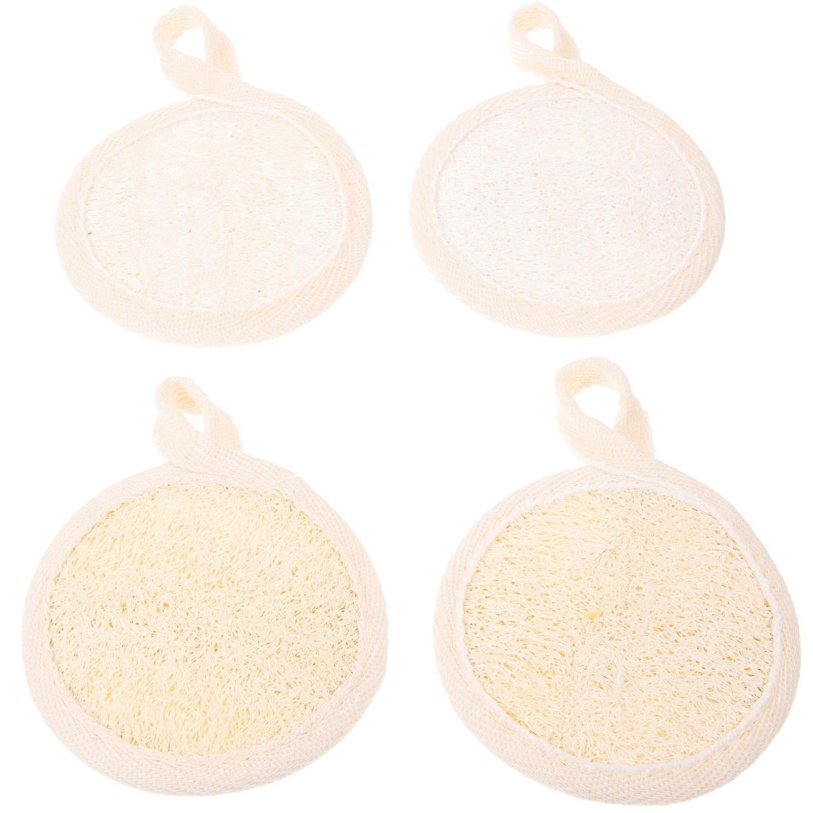 4pcs Facial Exfoliating Loofah Pads Soft Face Scrubber Sponge for Deep Cleansing, Suitable for All Skin Types, Portable Lightweight Face Wash Tool