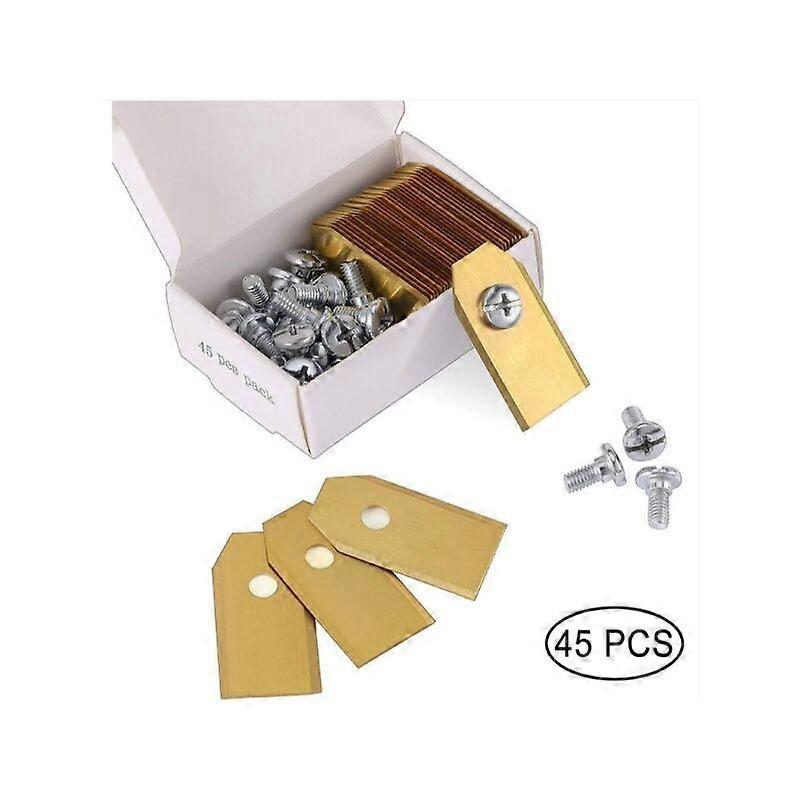 45 x Titanium Knife Blades for All Husqvarn/Automower/Yardforce/Gardena Robotic Lawn Mowers(3g-0.75mm) with 45 Screws, Replacement Blades for Models 1