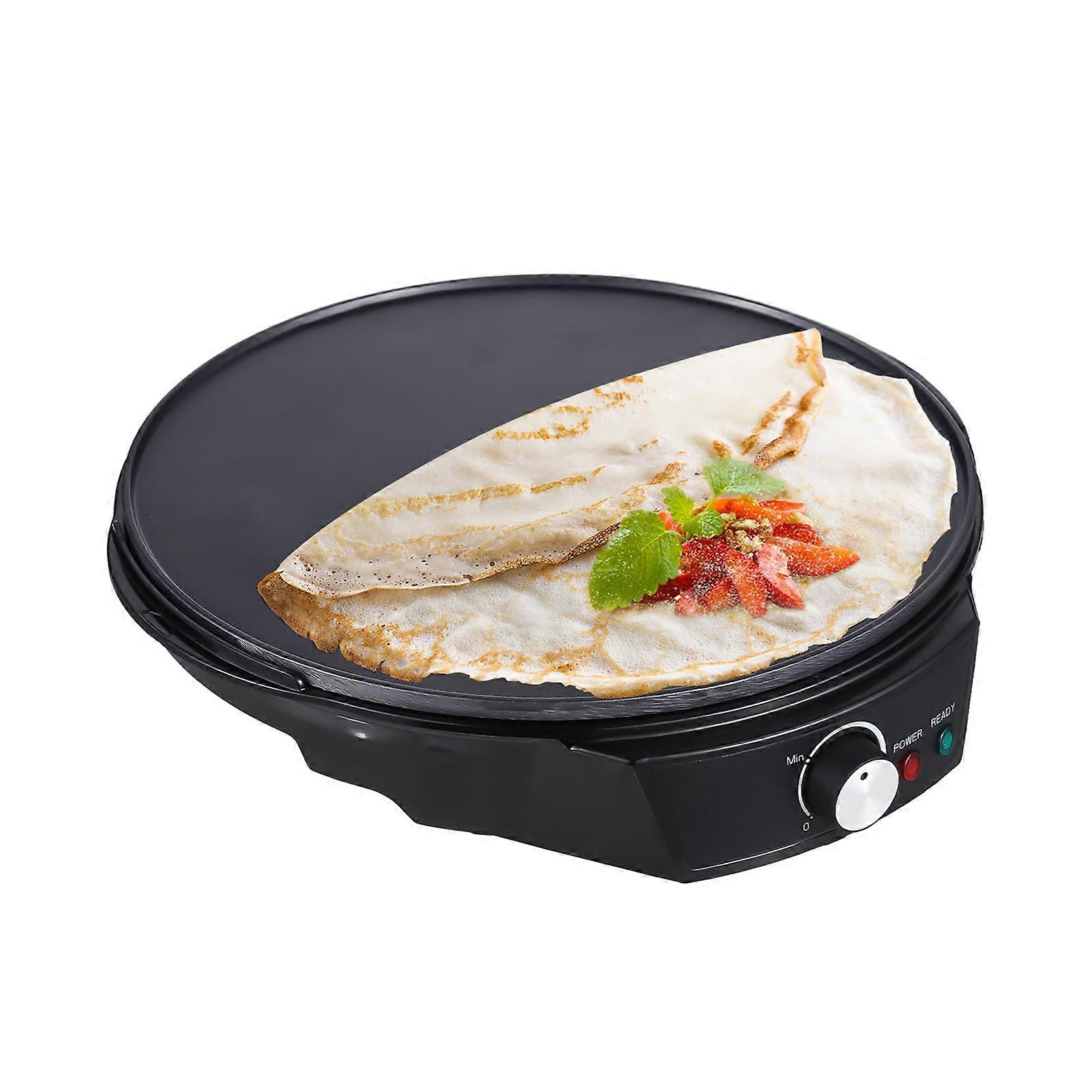 11 Inches Electric Crepe Maker 900W 50-210 Celsius Degree Temperature Control Non-stick Pancake Griddle for Roti Tortilla Blintzes Includes Wooden Sp