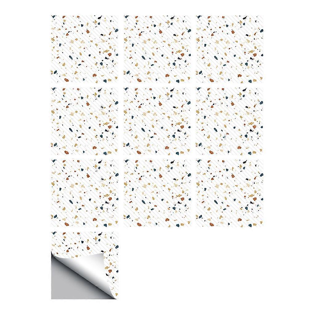 Tiles Self Adhesive Floor Sticker Simulation Tile Decal Creative Non-Slip Floor Ornament Assorted Color 30.00X30.00X1.00CM Easy to Apply 10Pcs/Set