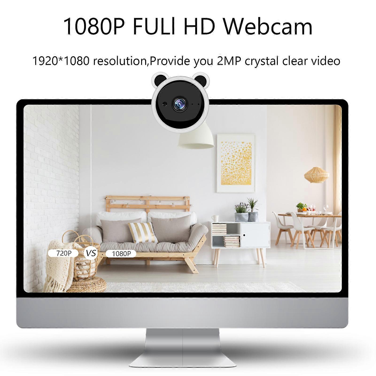 1080P HD Webcam with Microphone, USB Plug & Play for Video Streaming & Online Teaching