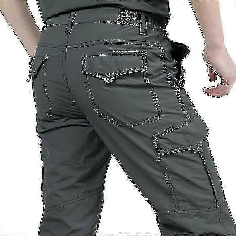 Spring And Summer Men's Thin Casual Straight Multi Pocket Workwear Pants Sports Trousers