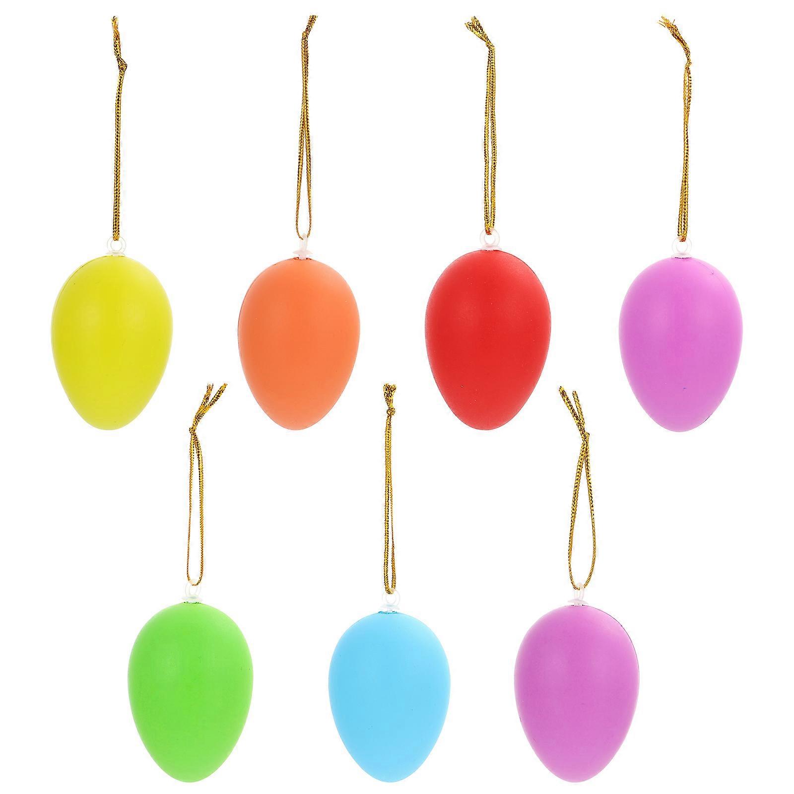 Eggs Decorative Pendant Plastic Eggs Pendants Assorted Color For Photography Props 6.00X3.00X3.00cm 48Pcs