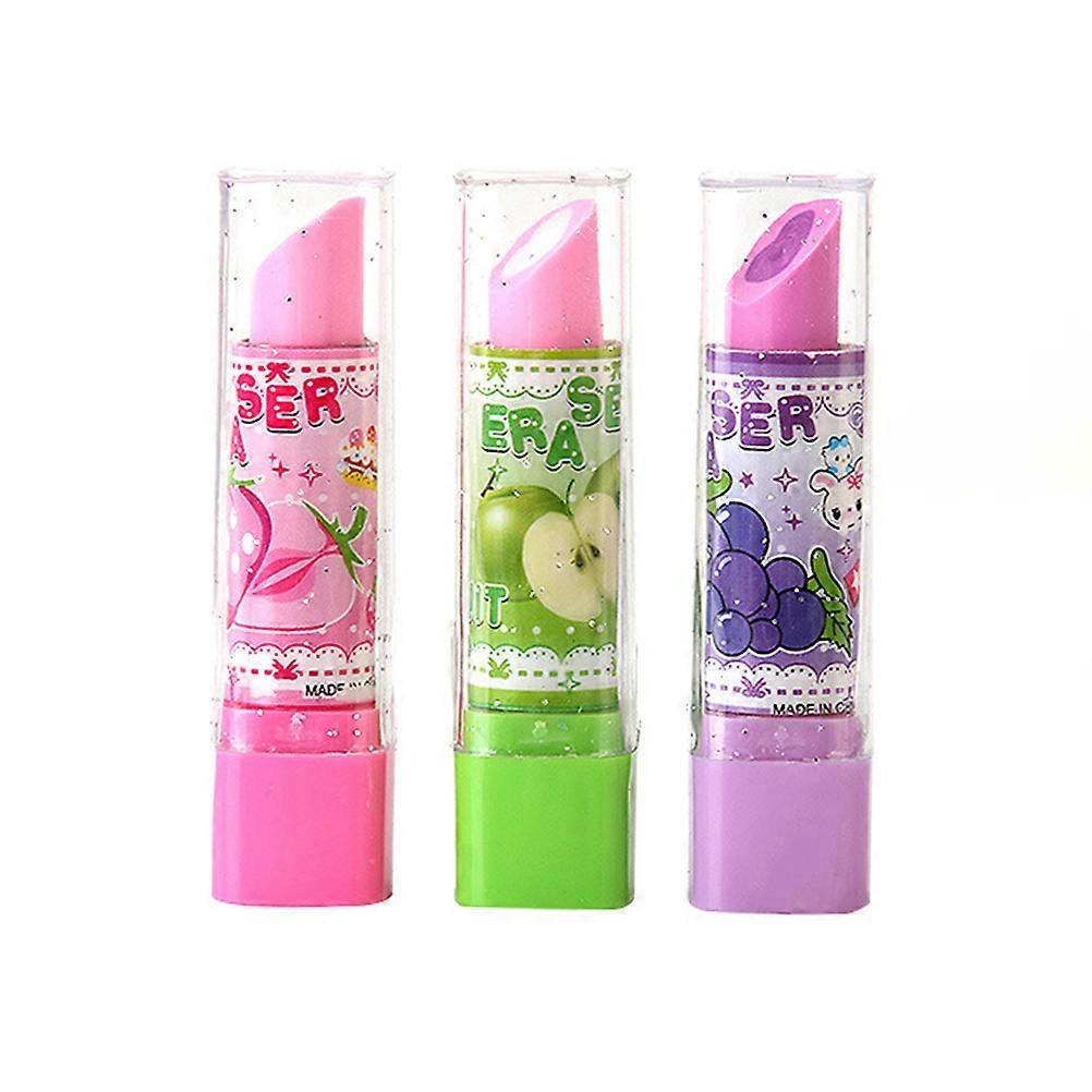 Fun Erasers Lipstick Shape Eraser Mistake Correction Creative Design for Kids Students 7.50x1.90x1.90cm 10Pack