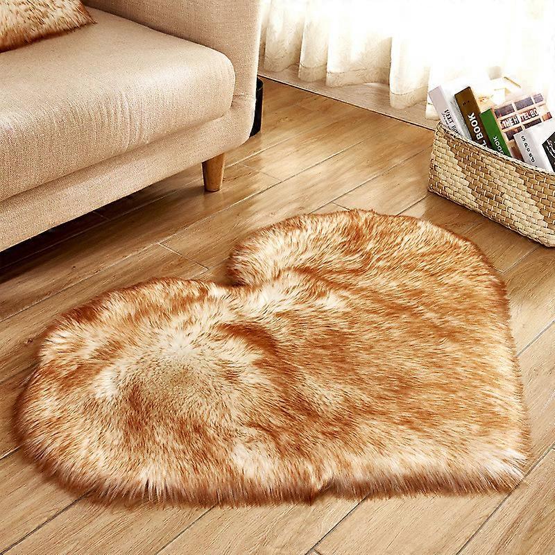Cute Heart-Shaped Plush Carpet - Non-Slip Floor Mat for Girls