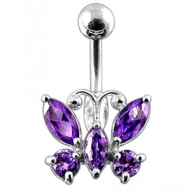 Jewelled Butterfly Non-moving Belly Ring