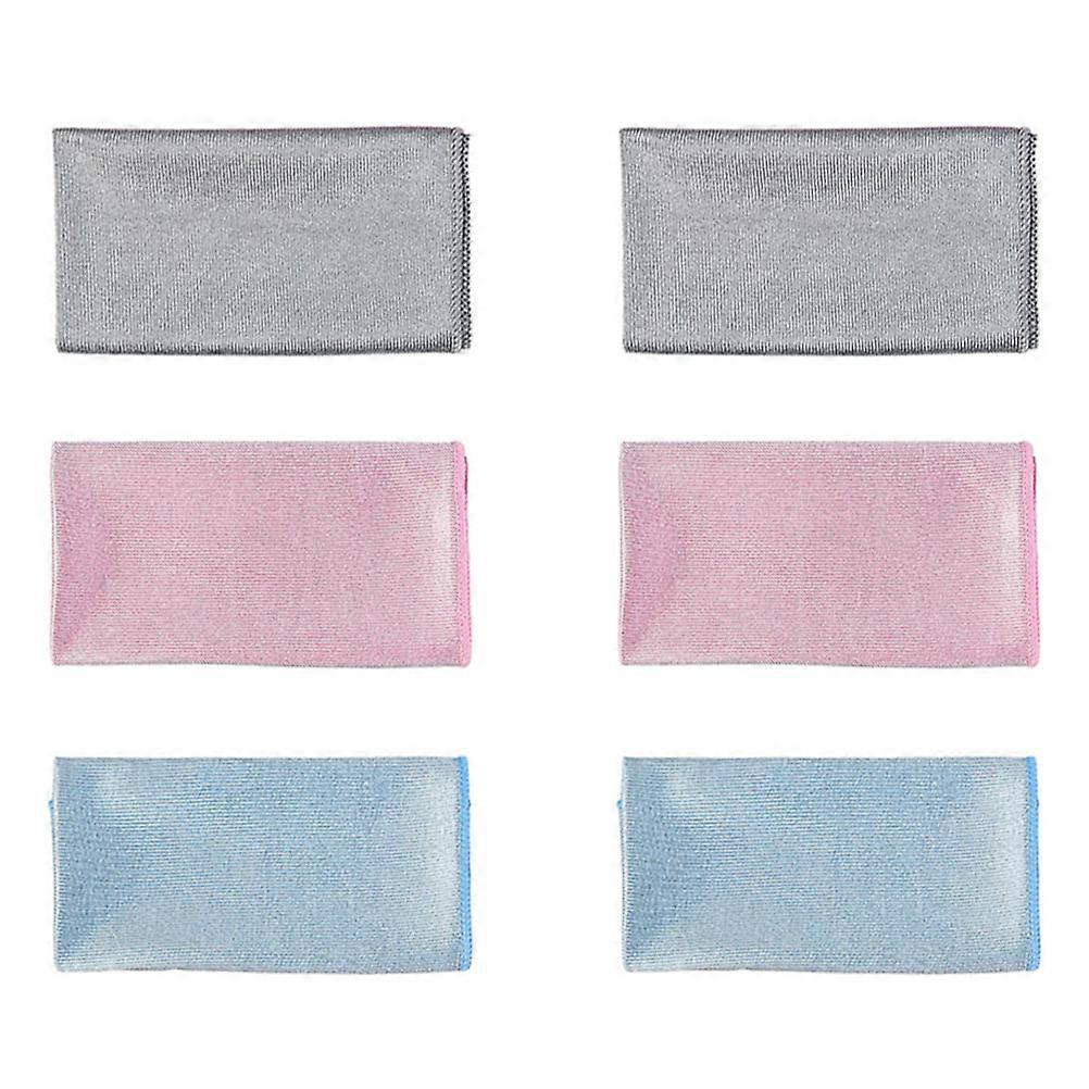 Reusable Washable Kitchen Rags Cleaning Towels For Housekeeping Gray 40X40CM Absorbing Liquid 6Pcs