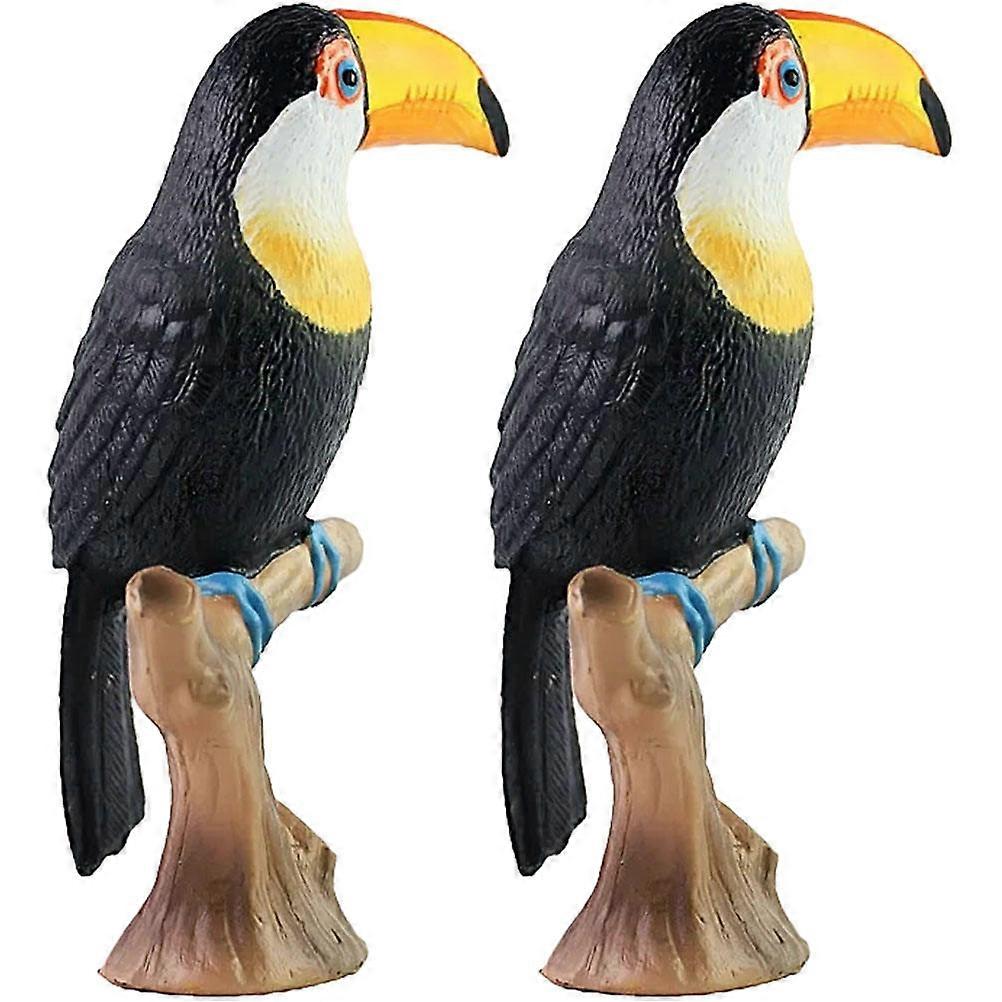 Toy Bird Figurine Toucan Bird Tools 2Pcs
