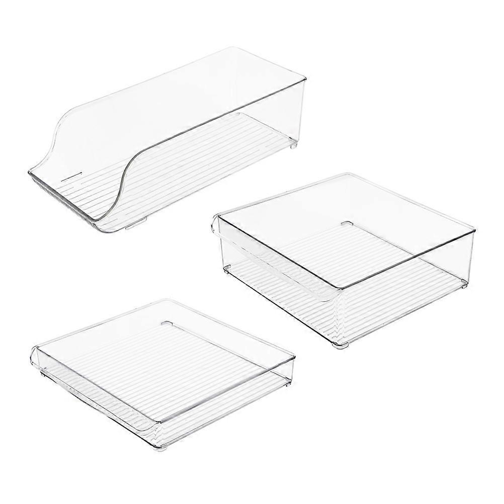 Plastic Square Container Refrigerator Storage Box Food Preservation 30x30x10cm Transparent Anti-slip 1Pcs