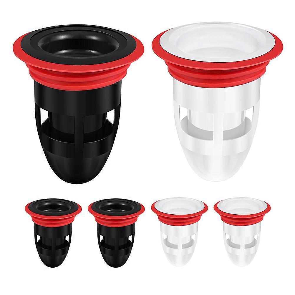 Triangular Kitchen Sink Filter Floor Drain Core Bathroom Drains Black 6.50X5.50X5.50CM Odor Prevention 6Pcs