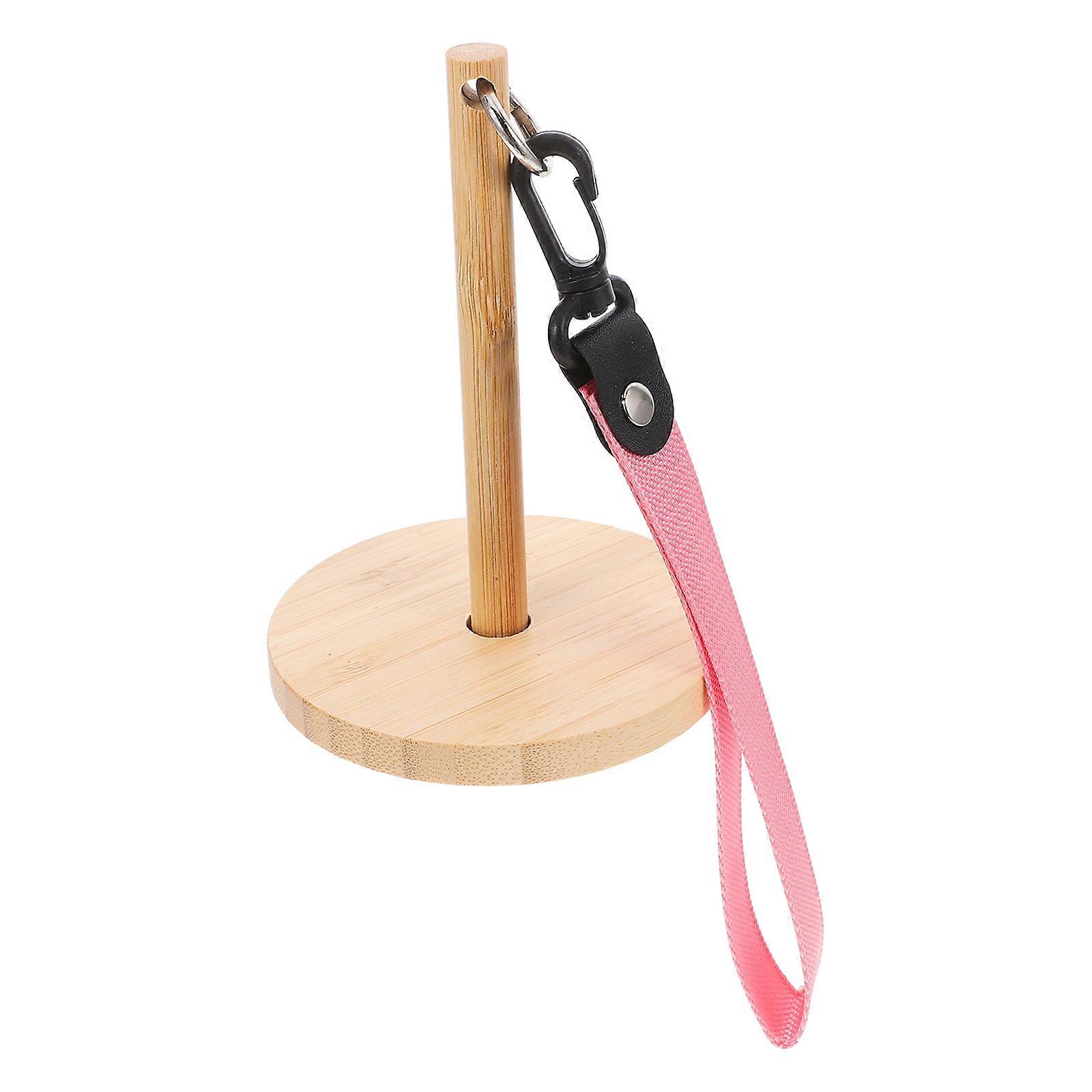 Bamboo Yarn Ball Winder – Lightweight Rotating Spindle Holder for Crocheting & Knitting, Durable Craft Tool with Wrist Strap, Beige