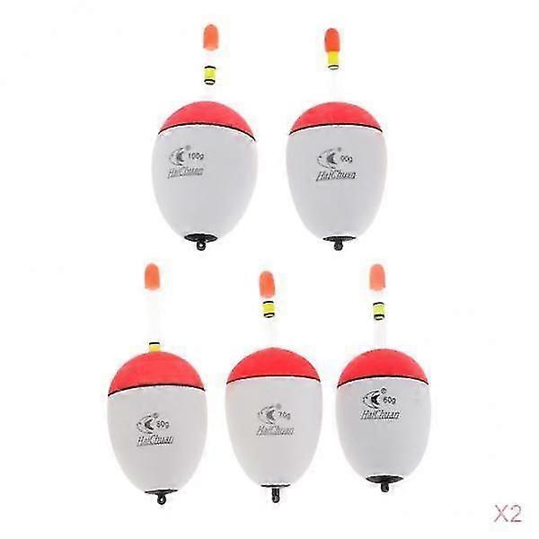10pcs EVA Foam Floats Luminous Fishing Float Bobber Sea Rock Fishing 60-100g