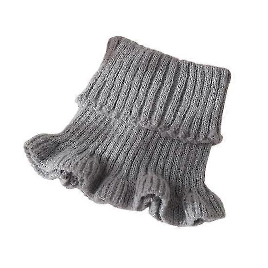 Women Neck Scarf Solid Color Sheer Trim Fake Collar Knitted Warmth Style Neck Warmer Versatile Clothes Accessory