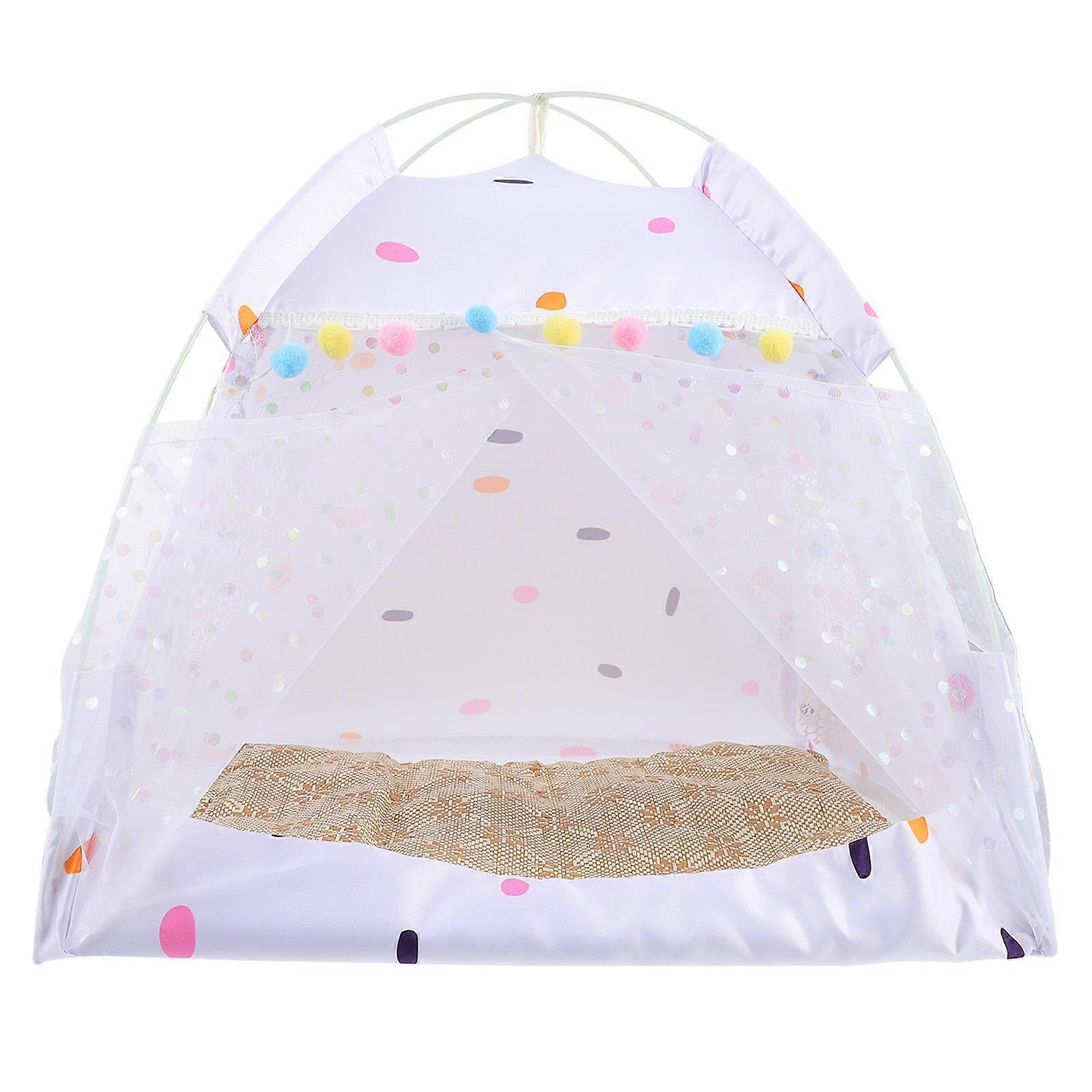 Grey Pet Tent Made of Polyester for Comfortable Use with Hanging Hole Design and Complimentary Mats