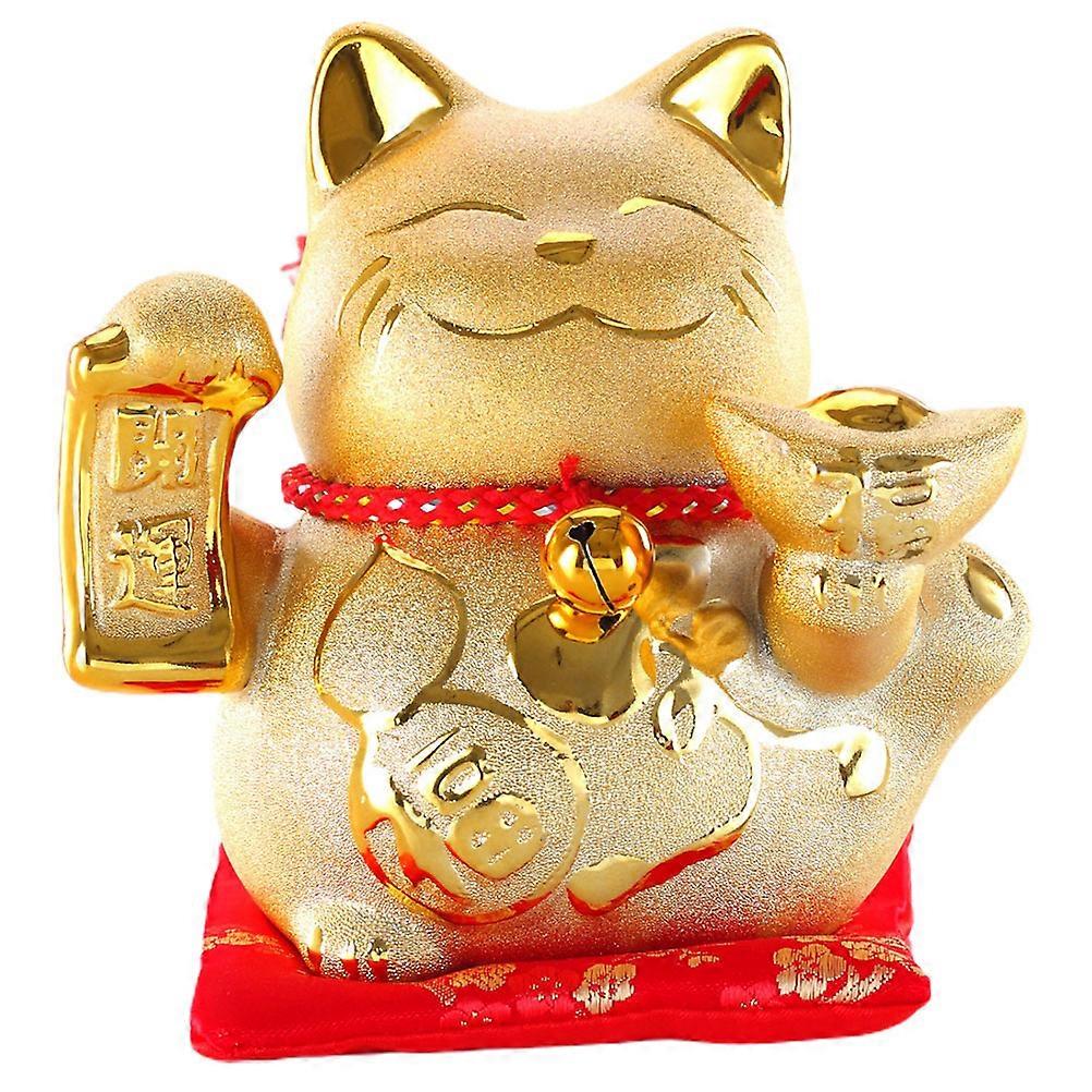 Ceramic Luck Cat Coin Container Cat Shape Decor interior 1Buc