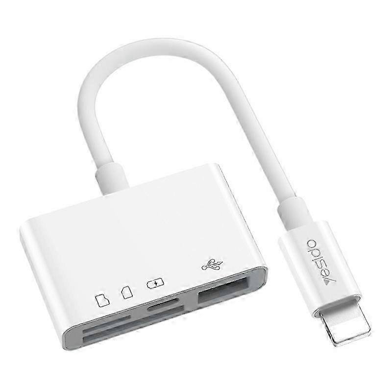 4 in 1 Lightning to USB Camera Adapter SD/TF Card Reader Kit for iPhone iPad OTG Cable, Compatible with Certain Brands