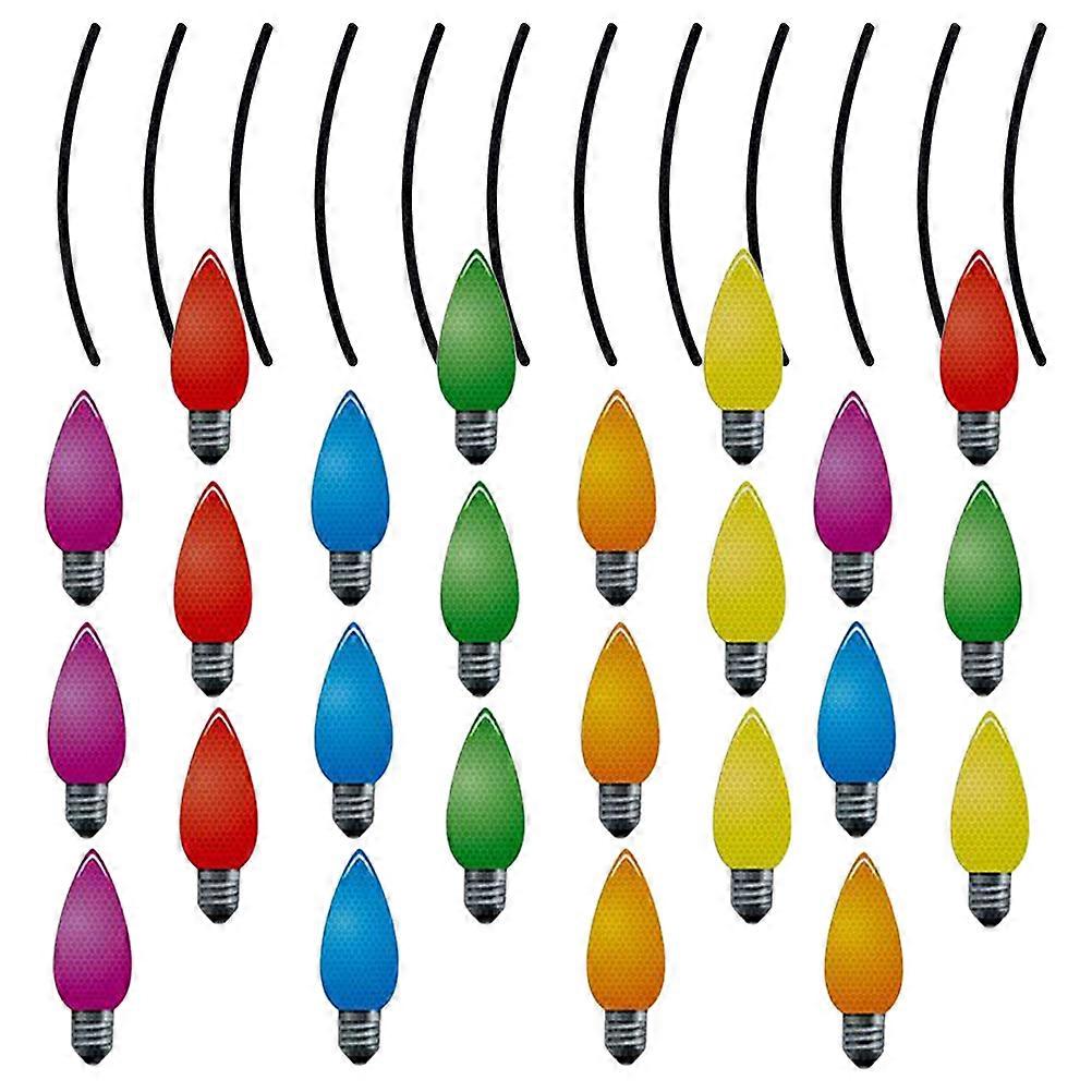 Magnetic Ornaments For Car Bulb Magnetic Stickers 3D Design Christmas Theme Car Decor 10x3.6cm 12Wires