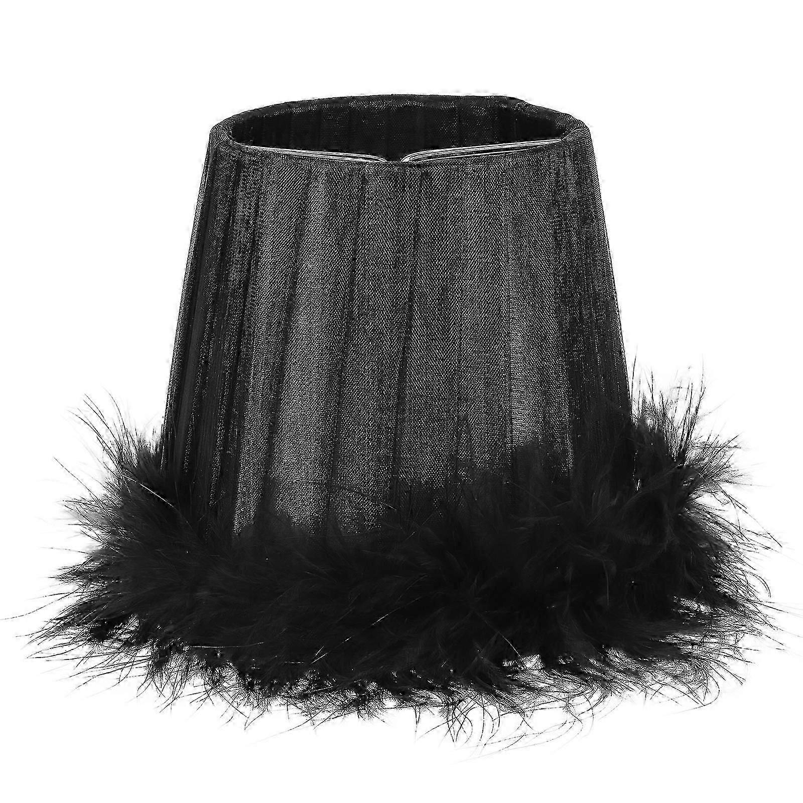 1pc Feather Lampshade Indoor Use Lamp Cover Bedside Light Decoration Accessory