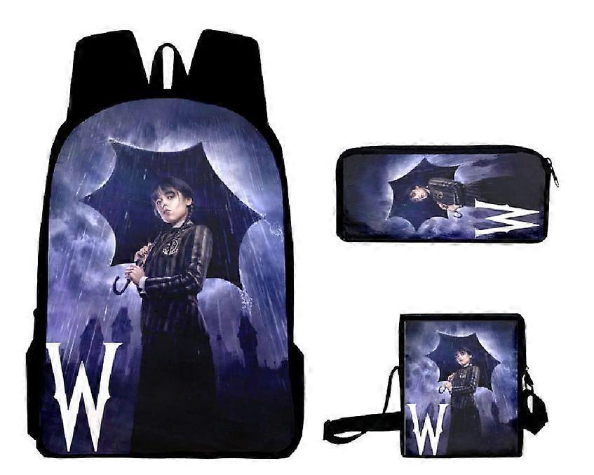 17-inch student backpack set 3D digital printing backpack three-piece set