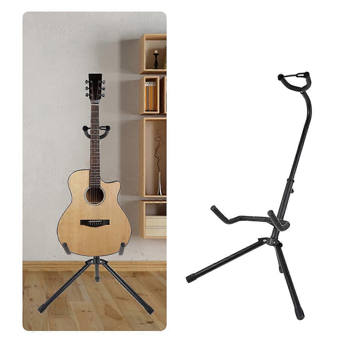 Acoustic Guitar Stand Holder Adjustable Height Instrument Display For Home Use Black 70X15X15CM 1Pc
