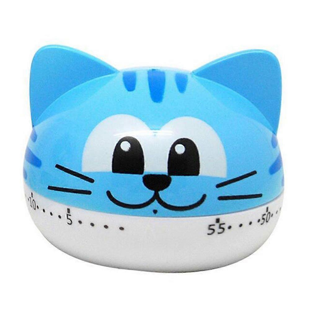 Cute Cat Mechanical Kitchen Timer 55 Minutes Countdown Alarm with Multi-Color Design and Easy-to-Read Dial