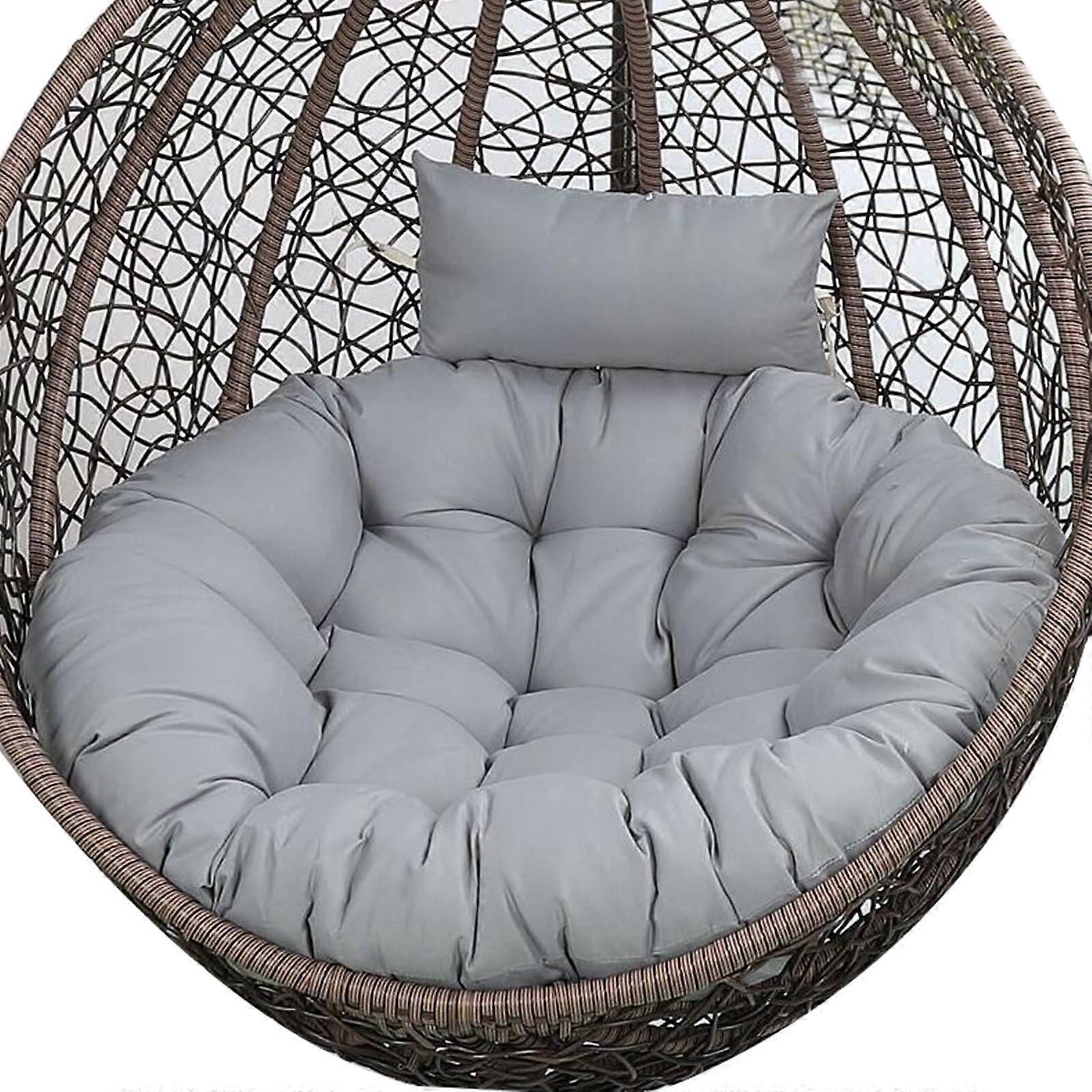 Rattan swing chair, garden, terrace, eggshaped, hammock with large cushion, suitable for indoor and outdoor, silvergray
