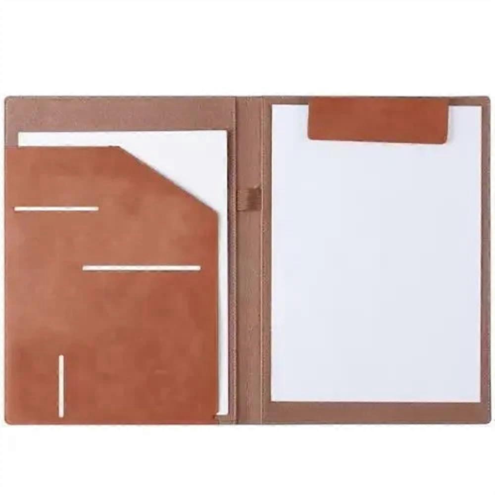 A4 Leather File Envelopes for Office Documents, Bills Storage, Business Travel, Hotel Notes, ToDo Lists, Plastic Folder (Brown)