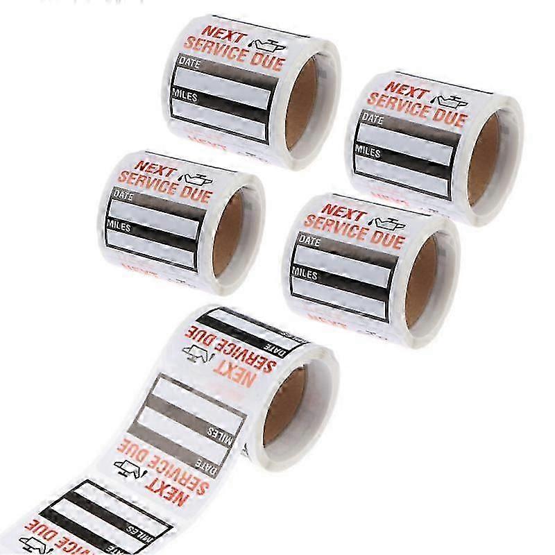 5X "next Service Due" Oil Change Maintenance Service Reminder Stickers Universal Window Rectangle Adhesive Labels Stickers Durable