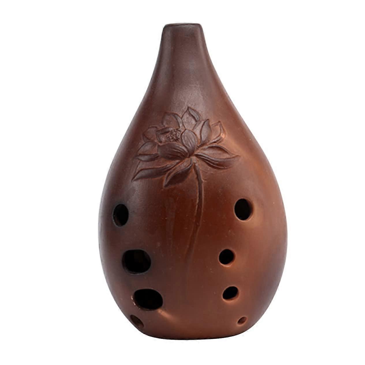 Ceramic Ocarina 10-Hole F-Button Antique Style Instrument 1 Pc Key Of F