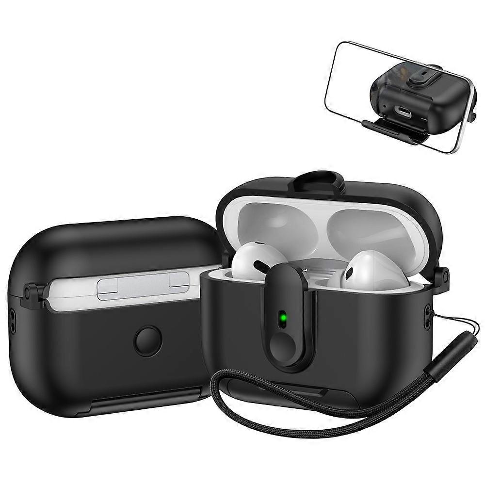 Compatible For Apple AirPods Pro Protective Case Switch Lock Earbuds Cover with Stand and Lanyard