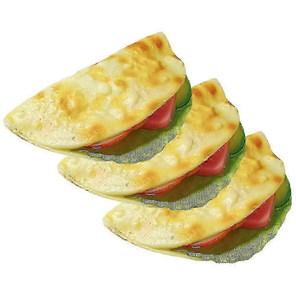 3pcs Realistic Pancake Fake Burrito Taco Simulation Dessert Model Pancake Display Props