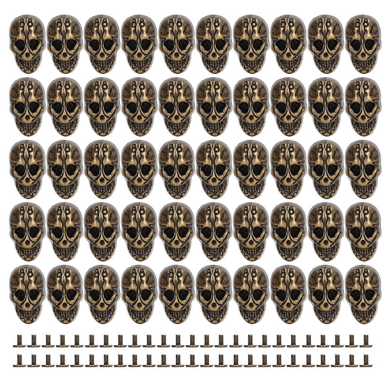 2025 Latest Model  50sets Skull Rivets Single 25x16mm DIY Ghost Head Punk