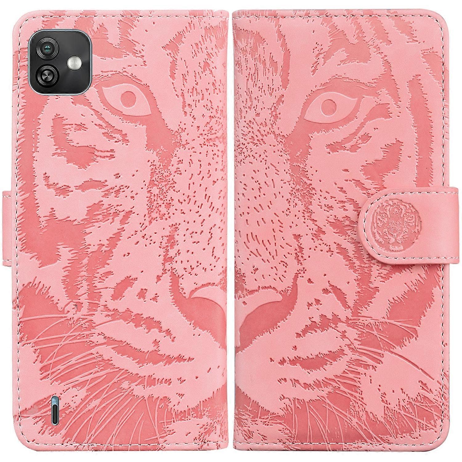 For Wiko Y82 Tiger Embossing Pattern Horizontal Flip Leather Phone Case