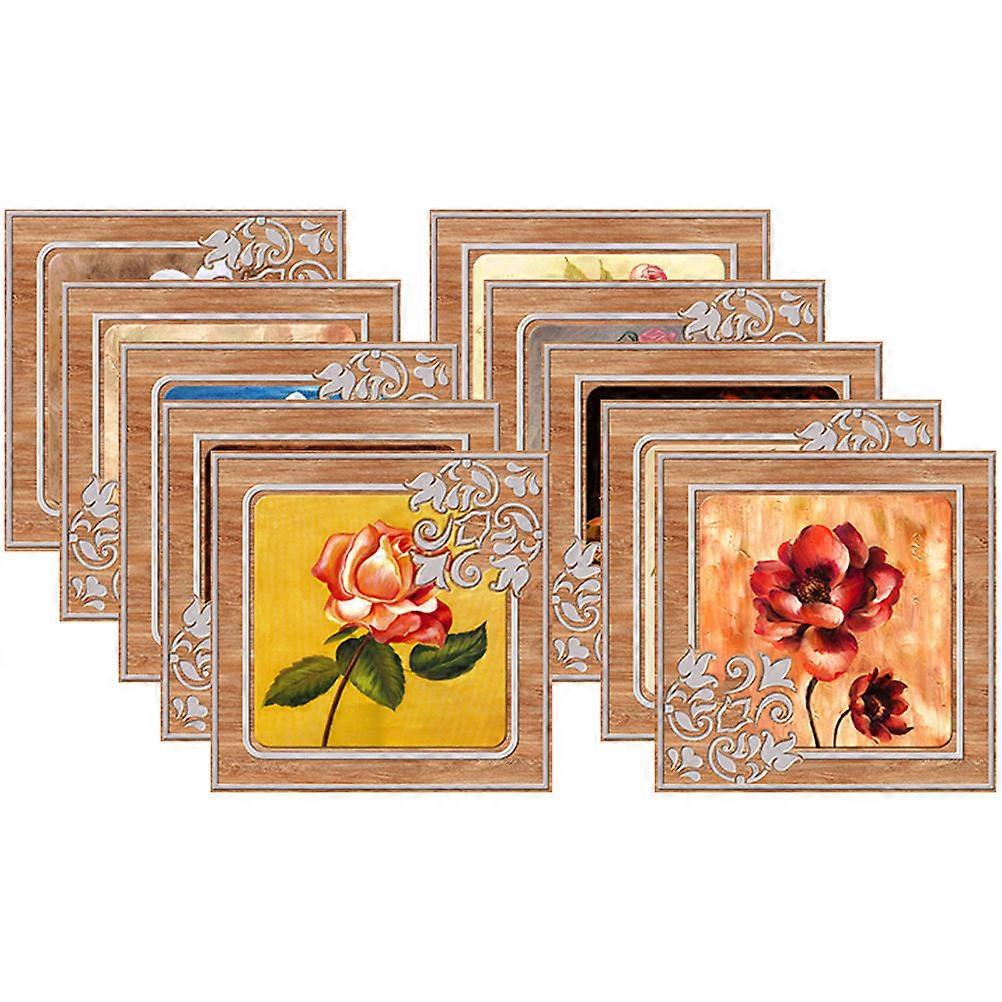 Adhesive Tiles Peel And Stick Tile Decals Square Bedroom Assorted Color 20x20cm Easy Installation 10Pcs